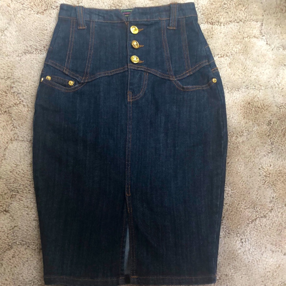 Denim high waist skirt